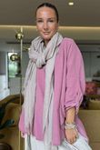 Made in Italy Cooper Needlecord Scoop Dip Back Top Indian Pink